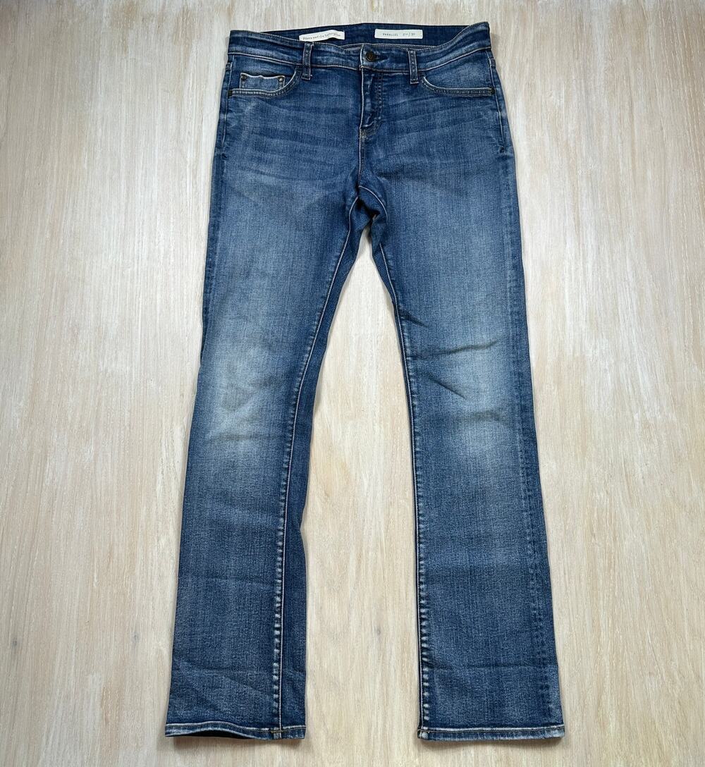 Pilcro by Anthropologie Parallel Mid Rise Medium Wash Boho Straight Jeans 30
